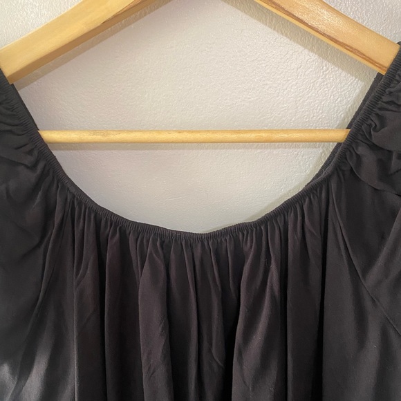 Altar’d State sz S Black off-the-shoulder tie knot sleeve scoop neck high-low - Picture 5 of 6